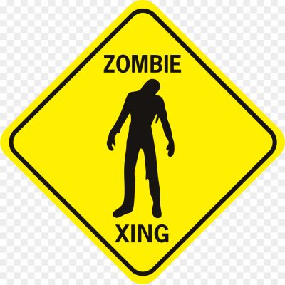 Caution Zombie PNG Clipart Background - Pngsource